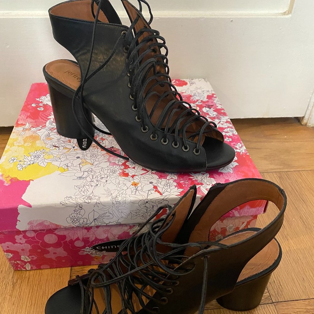 Jeffrey Campbell Cors Lace-Up Heels Black Size 9